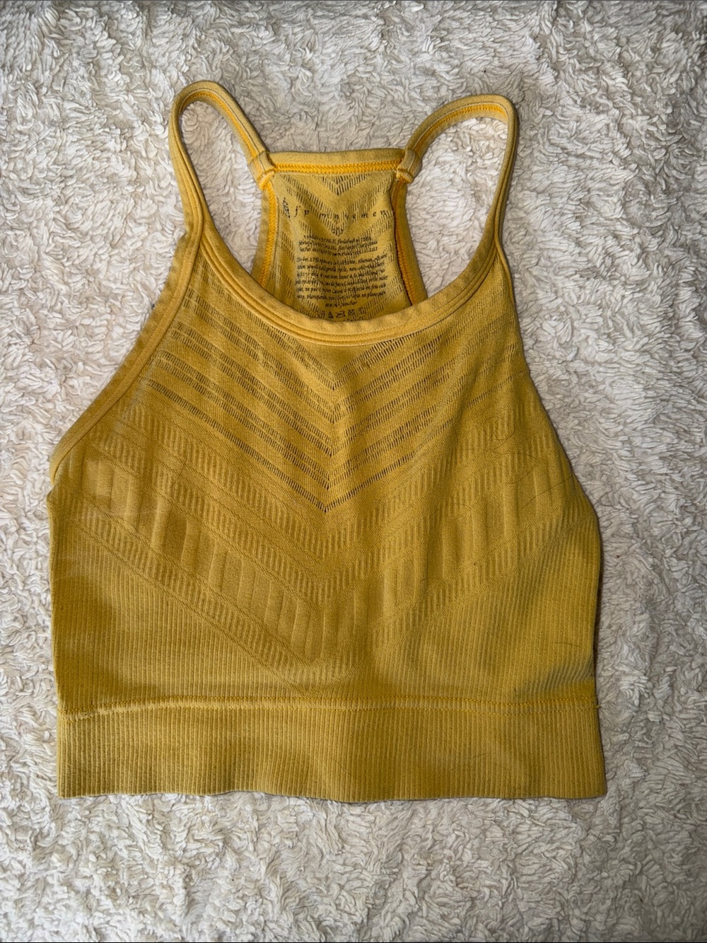 Free People Movement Yellow Crop Top S